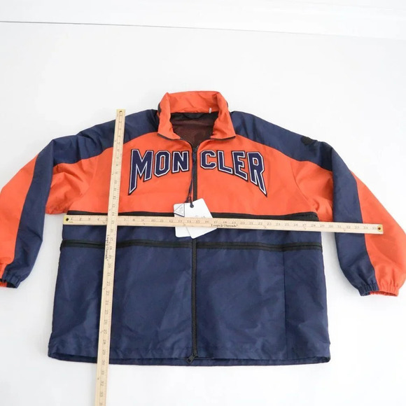 NWT Moncler Authentic Orange & Navy Copernicus Giubbotto TG  5 Raincoat Jacket - Picture 4 of 16